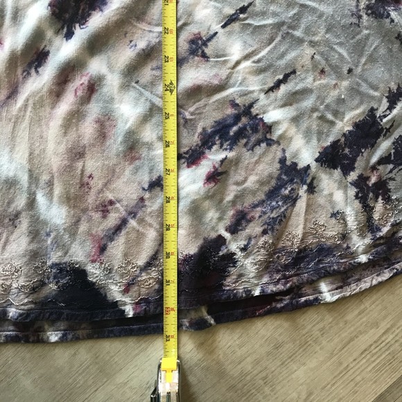 Tie Dyed Embroidered Tunic Long Line 3/4 sleeve boho hippie festival 2XL - Picture 9 of 9